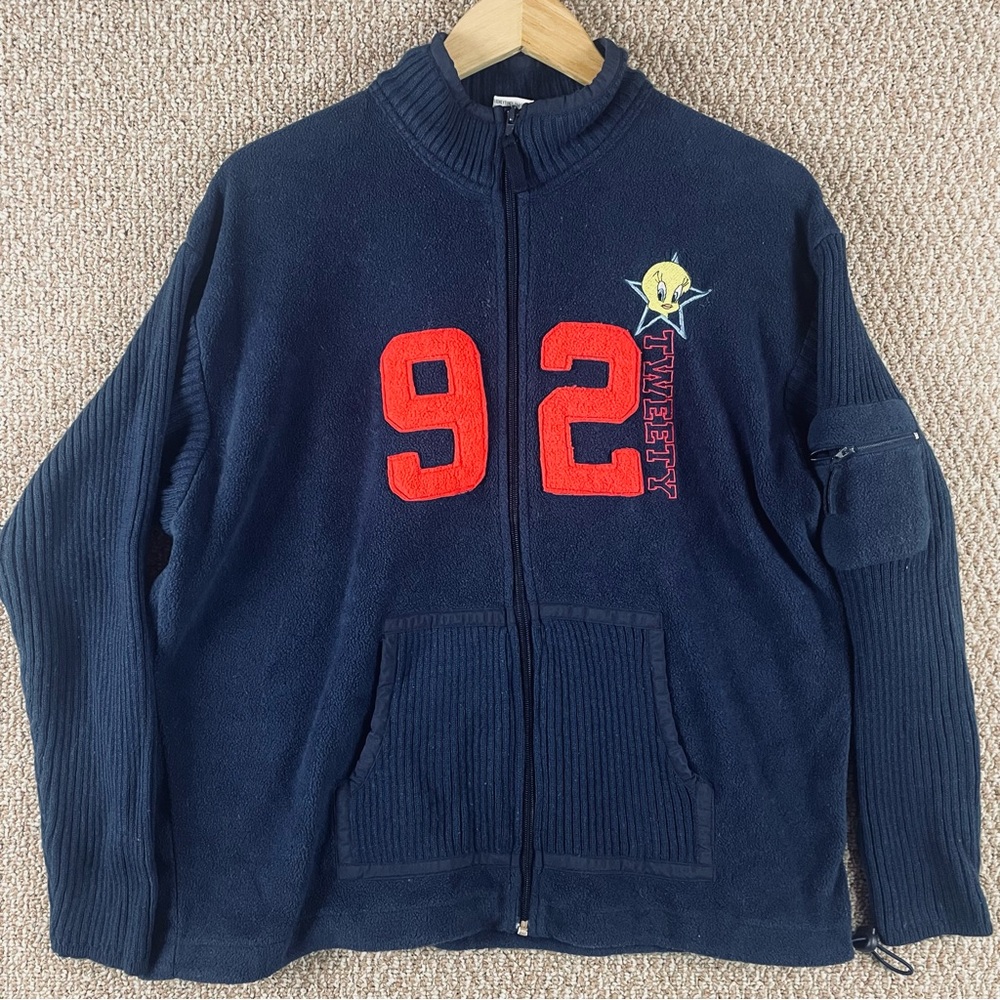 Vtg Tweety Bird Jacket Womens XL Looney Tunes Varsity Neo Nostalgia Y2K 90s F321